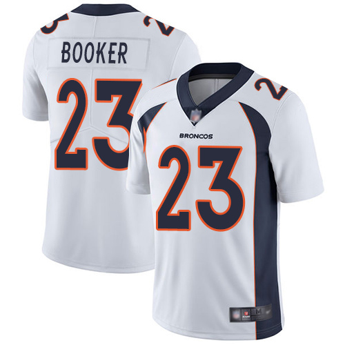 Men Denver Broncos #23 Devontae Booker White Vapor Untouchable Limited Player Football NFL Jersey